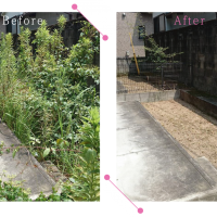 【清掃例】お庭の除草作業（大分市のハウスクリーニングM&m）