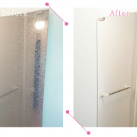 【清掃例】浴室 鏡（大分市のハウスクリーニングM&m）