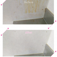 【清掃例】キッチン 壁の油汚れ（大分市のハウスクリーニングM&m）