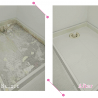 【清掃例】浴室 洗濯機底面（大分市のハウスクリーニングM&m）
