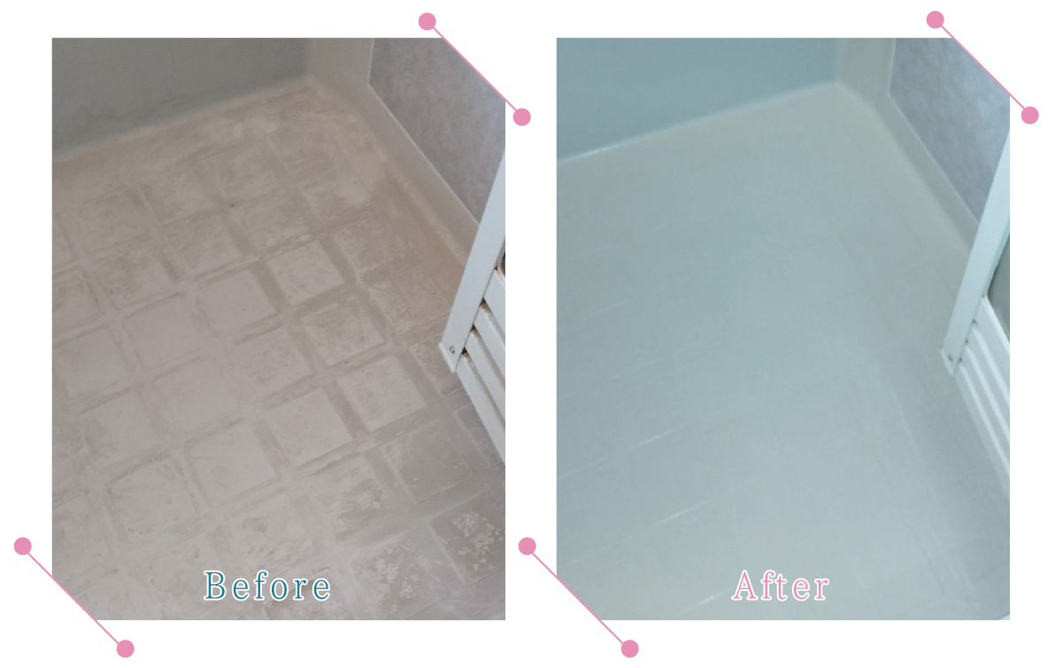 【清掃例】バスルーム床（大分市のハウスクリーニングM&m）