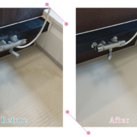 【清掃例】バスルーム床（大分市のハウスクリーニングM&m）