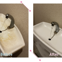 【清掃例】トイレタンク手洗い部分（大分市のハウスクリーニングM&m）