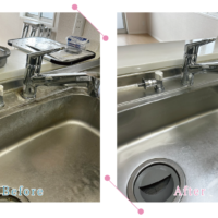 【清掃例】キッチン流し台（大分市のハウスクリーニングM&m）