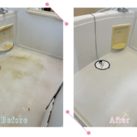 【清掃例】バスルーム床（大分市のハウスクリーニングM&m）